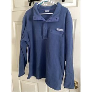 Columbia PFG 1/4 Pullover Fleece Size Large Blue